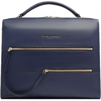 Деловая сумка женская PIQUADRO PATRICIA CA4098W140/BLU с отделением для ноутбука 14" синяя натуральная кожа